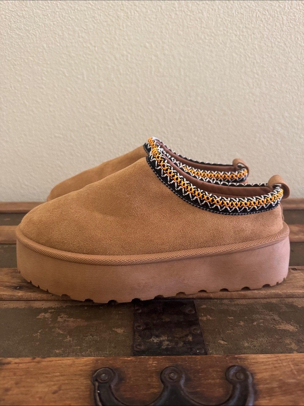 Platform Clogs Size 10 camel color